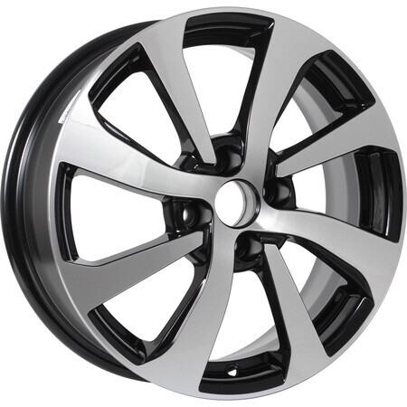 Диск Kdw Kd1640 16x6 4x100 ET37 DIA60.1 BLACK_FRONT_POLISHED Диск Kdw Kd1640 16x6 4x100 ET37 DIA60.1 BLACK_FRONT_POLISHED