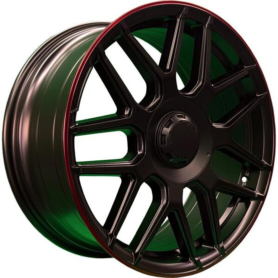 Диск Pdw L5424 19x8.5 5x130 ET38 DIA66.6 SATIN BLACK RED LIP
